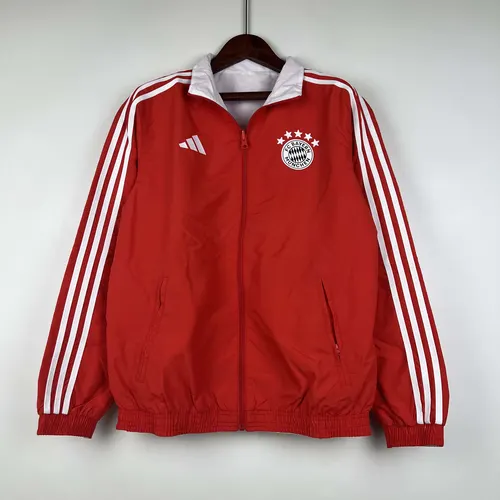2023-2024 Bayern Munich Corta-Vento Reversível (Vermelho-Branco) Camisa de Futebol  — view 2