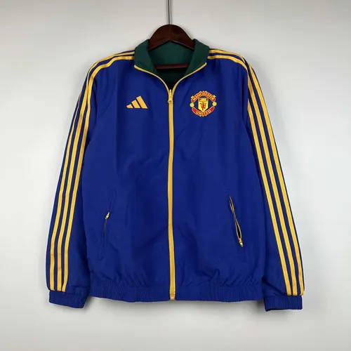 2023/2024 Manchester United Coupe-Vent Réversible (Bleu-Vert) Maillot de Foot  — view 2