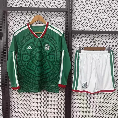 2026 Manches Longues Mexico National Team Domicile Maillot Football AAA qualité fan Taille Enfant — view 1