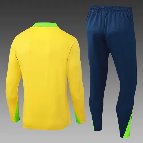2025 Survêtement Entraînement Mi-Zip Brésil Jaune Maillot AAA qualité fan Ensemble — view 2