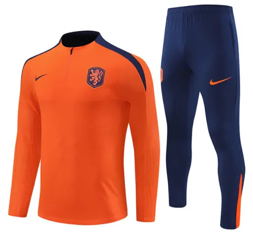 2026 Pays-Bas Demi-Tirette Tenue d'Entraînement Orange Maillot de Football AAA qualité fan Ensemble — view 3