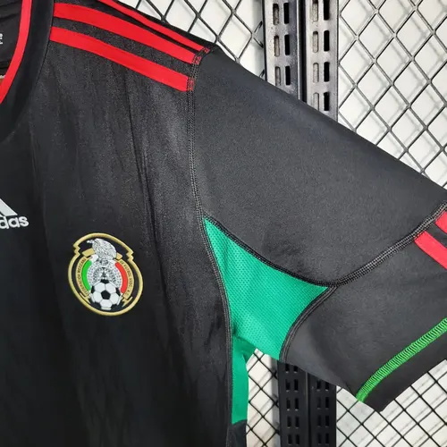2010 Retro Mexico Away Black Football Shirt  — view 8