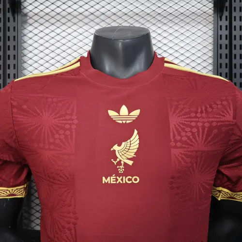 2025/2026 Spielerversion Mexiko National Sonderedition Rot Fußballtrikot  — view 3