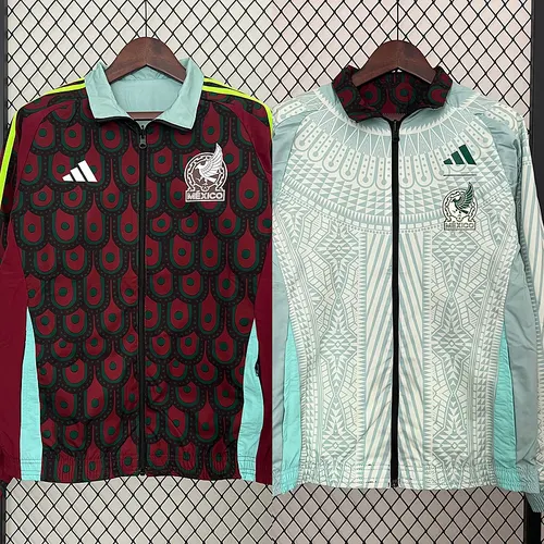2024 Mexiko Wendbare Windjacke (rot-grün) Fußballtrikot AAA fan-gradät — view 1