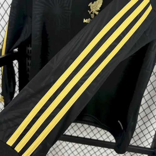 2025 Langarm Mexiko National Trophäenausgabe schwarzes Fußballtrikot AAA Fan-Qualität — view 3