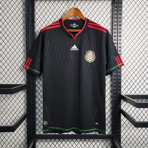 2010 Retro Mexico Away Black Football Shirt  — view 3