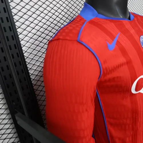 2025/2026 Long Sleeve Player Version Paris Saint-Germain Third away Red Football Shirt  — view 6