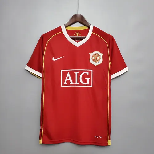 قميص كرة قدم مانشستر يونايتد المنزلي رجعي 2006/2007 جودة تايلاندية — view 1