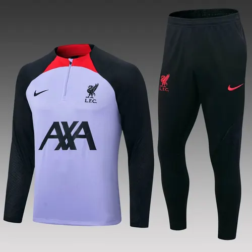 2022/2023 Liverpool Halb-Reißverschluss Trainingsanzug Lila  Set