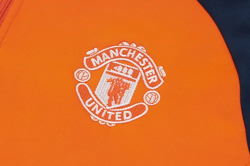 2024/2025 Manchester United Half-Pull Training Suit Orange Football Shirt  Set — view 8