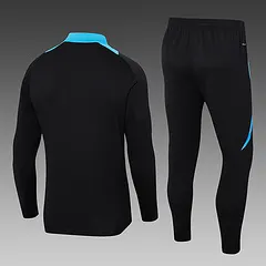 2024-2025 Argentinien Halb-Reißverschluss Trainingsanzug Schwarz Trikot Set — view 2