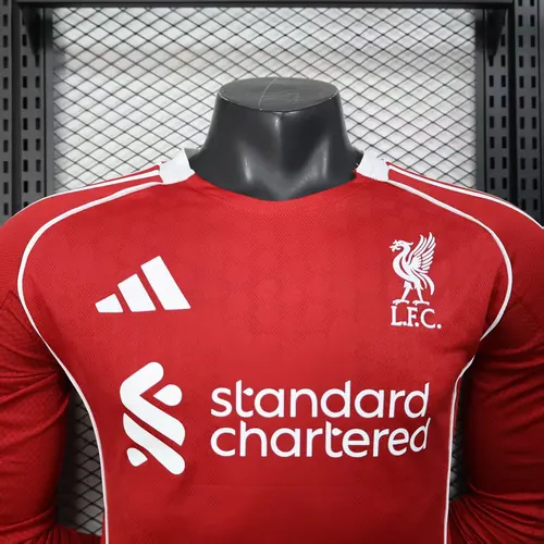 2025/2026 Spielerversion Liverpool Heim Langarm Fußballtrikot   — view 3