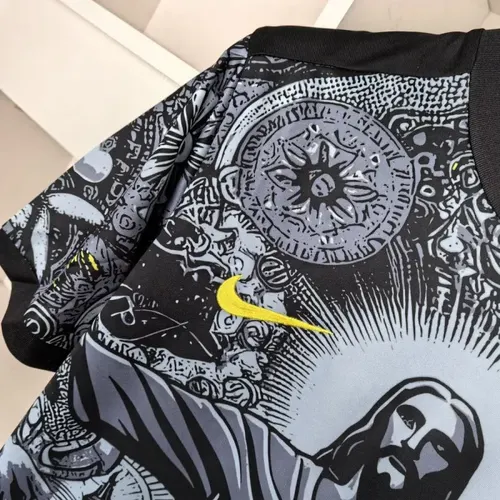 2024 Brasilien Special Edition Jesus Schwarz Grau Fußballtrikot — view 9