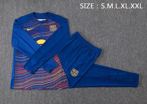 2025/2026 Barcelona Twill inkjet Half-Pull Training Suit Jersey  Set — view 7