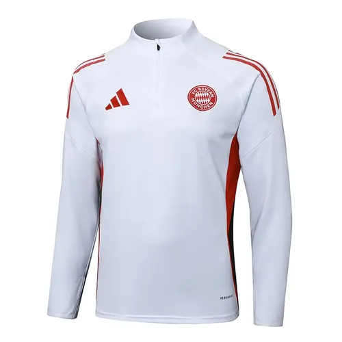 2025/2026 Bayern Munich Half-Pull Training Suit White Football Shirt  Set — view 3