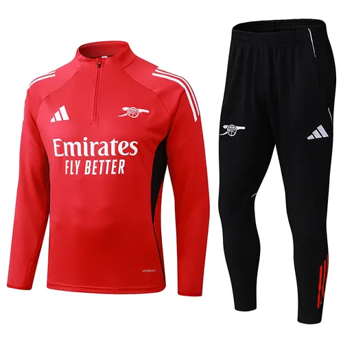 2025/2026 Arsenal Halb-Reißverschluss Trainingsanzug Rot Fußballtrikot AAA fan-gradät Set — view 1