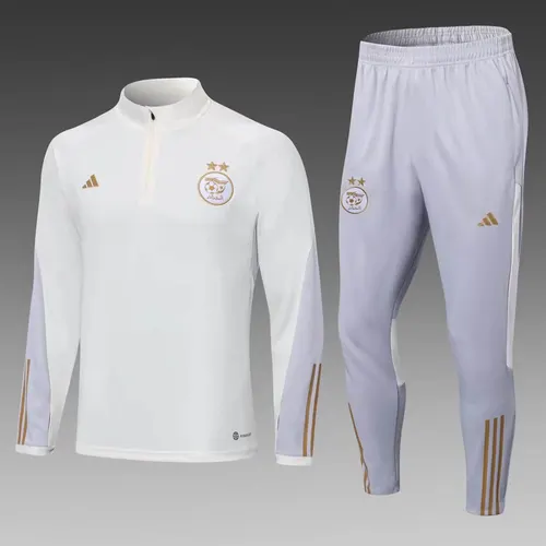 2022 Algerien Nationalmannschaft Halbzug Trainingsanzug Offwhite Trikot Set
