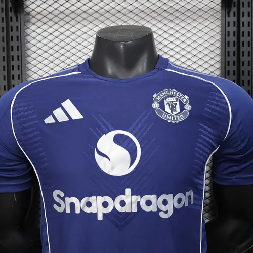 2025/2026 Player Version Manchester United Special Edition Blue And White Football Jersey  — view 3