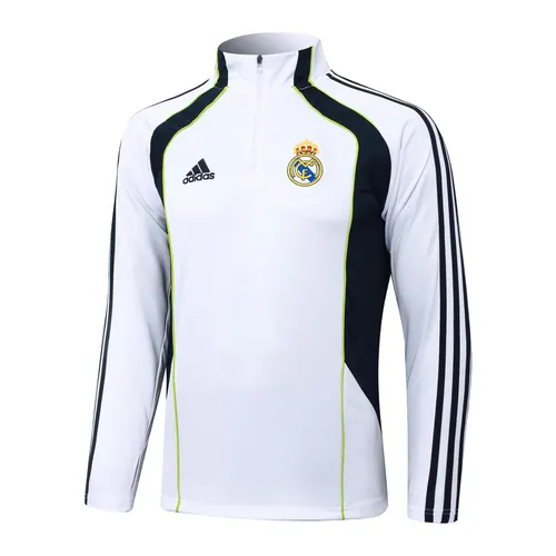 2025-2026 Real Madrid Retro White Half-Pull Training Suit Football Shirt  Set 01 — view 3