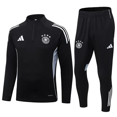 2025/2026 Alemanha Conjunto de Treino Half-Pull Preto de Futebol — view 1