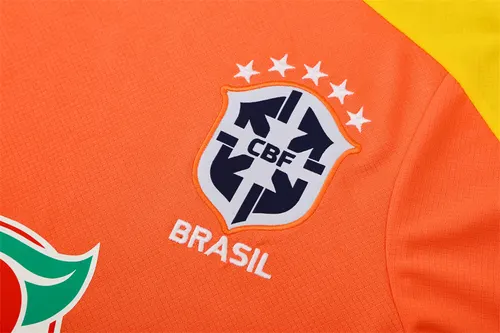 2026 Brésil Entraînement Maillot Football Orange AAA Qualité Fan — view 4