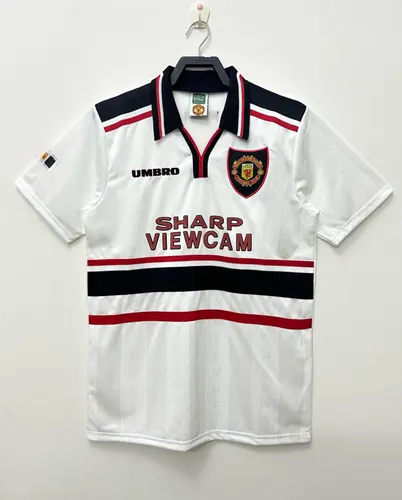 1998/1999 Retro Manchester United Equipación Visitante Blanca Camiseta de Fútbol