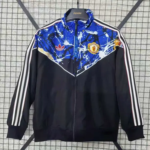 2026/2027 Manchester United Corta-Vento Azul Camisa de Futebol