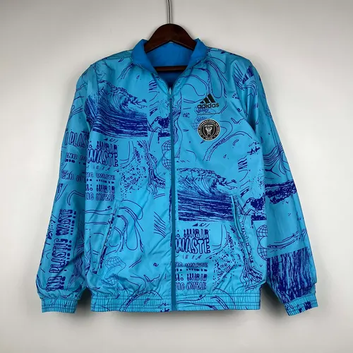 2023/2024 Inter Miami Reversible Windbreaker Blau Fußballtrikot AAA fan-gradät — view 3