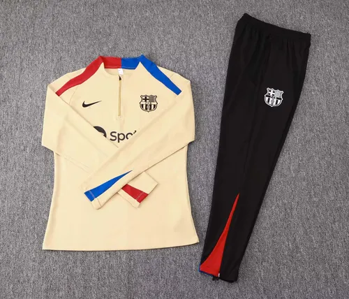 2024/2025 Barcelona Half-Pull Training Suit Yellow Jersey Set — view 3