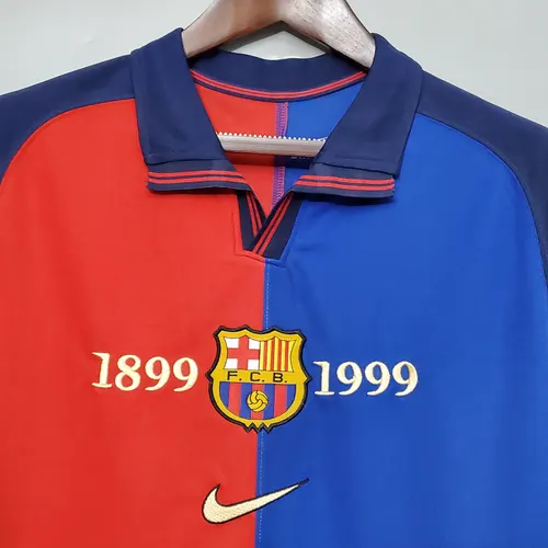 Camisa de Futebol Retro Barcelona Home Edição 100º Aniversário 1999/2000  — view 3