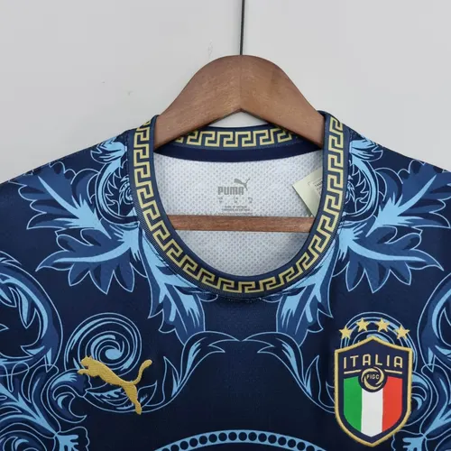 2022 Italien Gedenkedition Blau Fußballtrikot — view 3