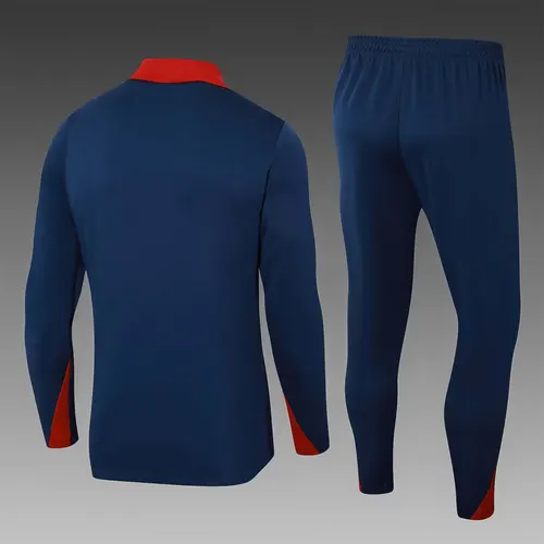 2024 England Half-Pull Trainingsanzug Königsblau Fußballtrikot Set — view 2