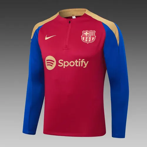2023/2024 Barcelona Conjunto de Treino Half-Pull Vermelho-azul Jersey — view 3