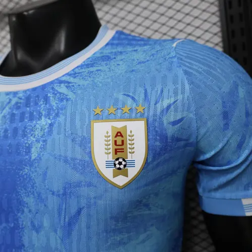 2026 Spielerversion Uruguay Nationalmannschaft Sonderedition Blau Fußballtrikot   — view 5