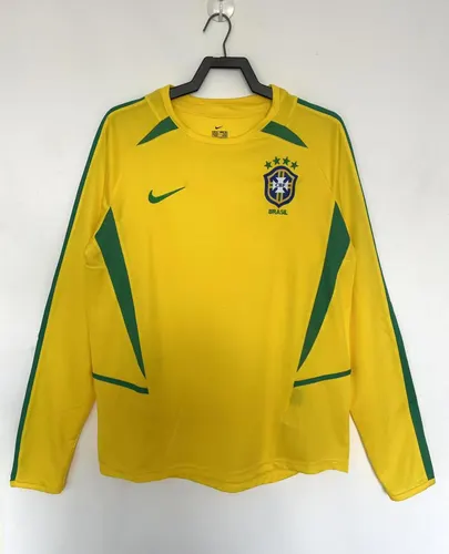 2002 Retro Long Sleeve Brazil Home Soccer Jersey  — view 1