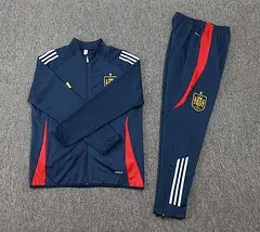 2024-2025 Spain Half-Pull Training Suit Royal Blue Football Shirt Set — view 7