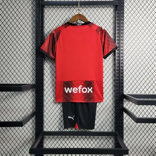 Tamanho Infantil 2023/2024 AC Milan Camisa de Futebol Casa  — view 2
