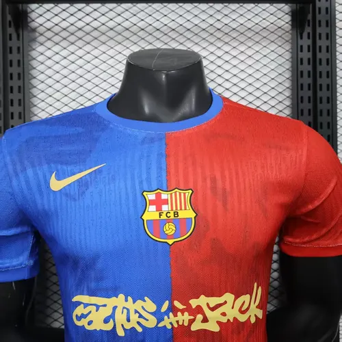 2025/2026Player Version Barcelona x Travis Scott Collab Home Football Shirt  — view 3
