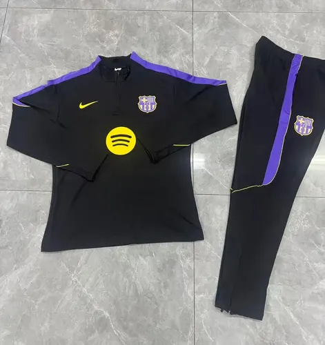 2026/2027 Barcelona Half-Pull Training Black Football Shirt   Set — view 3