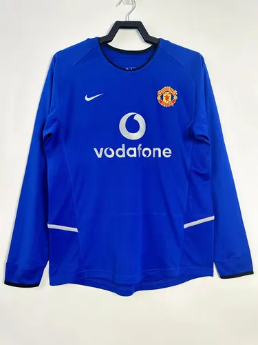 2002-2003 Retro Manga Longa Manchester United Third Away Camisa de Futebol  — view 1