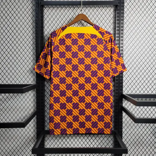 2023/2024 Barcelona Trainingsbekleidung Gestreiftes Karo-Trikot — view 2
