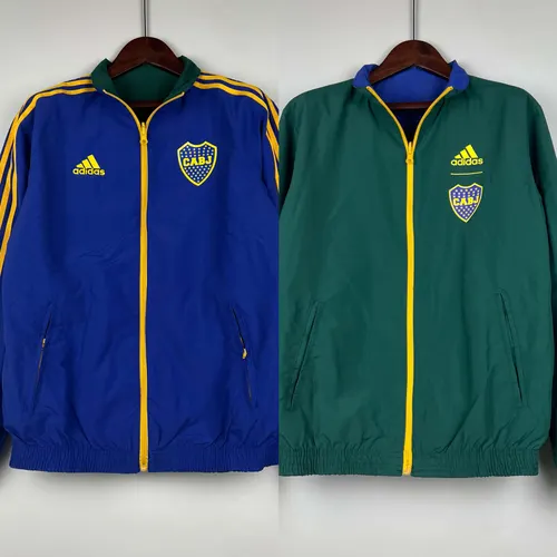 2023-2024 Boca Juniors Coupe-Vent Réversible (Bleu-Vert) Maillot de Foot  — view 1