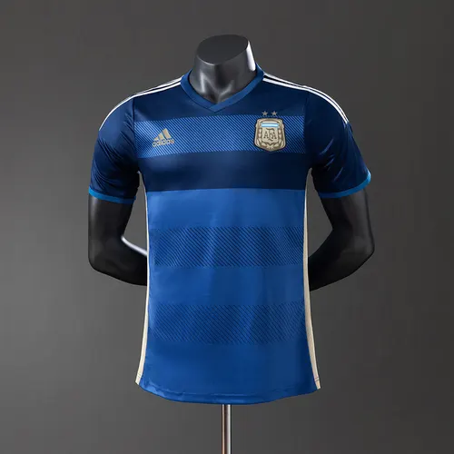 2014 Retro Versión Jugador Argentina Selección Nacional Visitante Camiseta — view 1