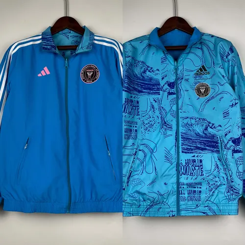 2023/2024 Inter Miami Reversible Windbreaker Blau Fußballtrikot AAA fan-gradät