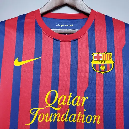 Camisa de Futebol Retro Barcelona Casa 2011/2012  — view 3