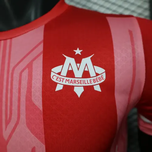 2025/2026 Maillot de football version joueur édition spéciale rouge de l'Olympique de Marseille  — view 5