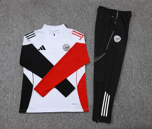 2025/2026 Ajax Half-Pull Training Suit White Football Shirt  Set — view 7