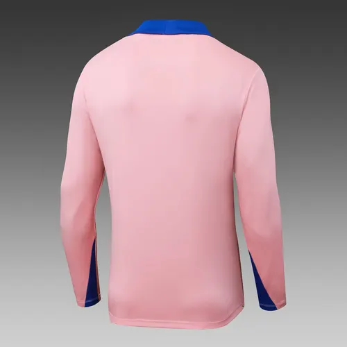 2025 Player Version France Half-Pull Training Suit Pink Football Shirt Set — view 4