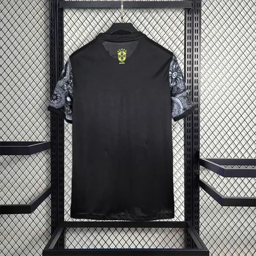 2024 Brasilien Special Edition Jesus Schwarz Grau Fußballtrikot — view 2