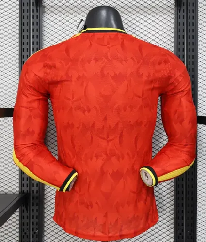 2026 Manga Larga Versión Jugador Bélgica Selección Nacional Local Camiseta de Fútbol   — view 2